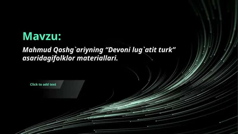 Mahmud Qoshg`ariyning “Devoni lug`atit turk” asaridagifolklor materiallari. 1
