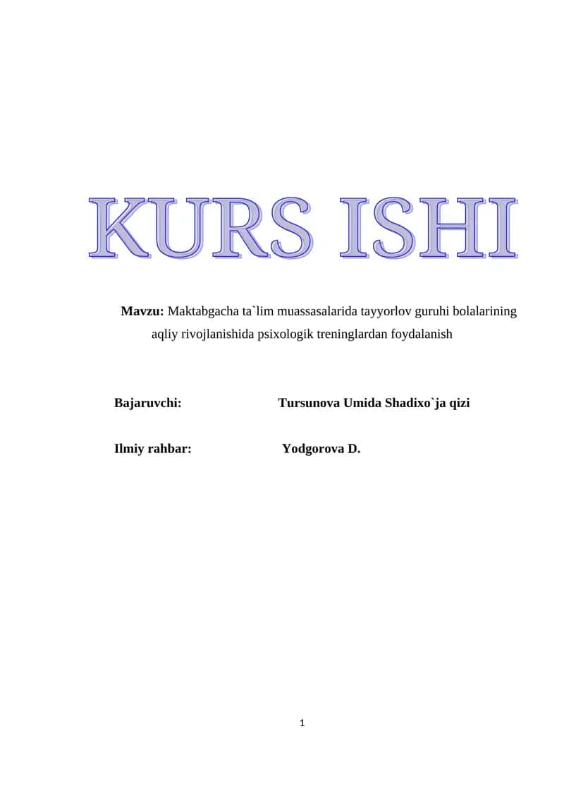 Diqqat kontsentratsiyasini eksperimental o'rganish. 1
