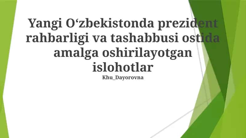 Mirziyoyevning sogʻliqni saqlash islohotlari 1