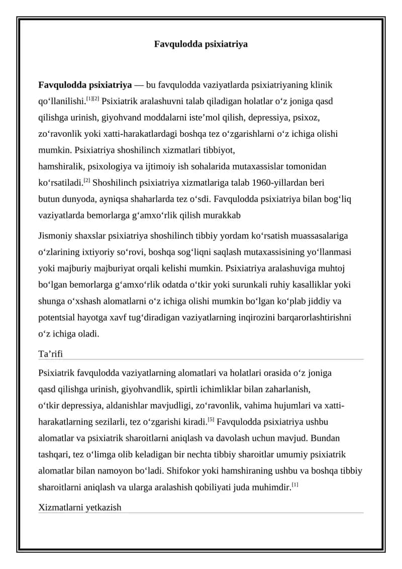 Favqulodda psixiatriya 1
