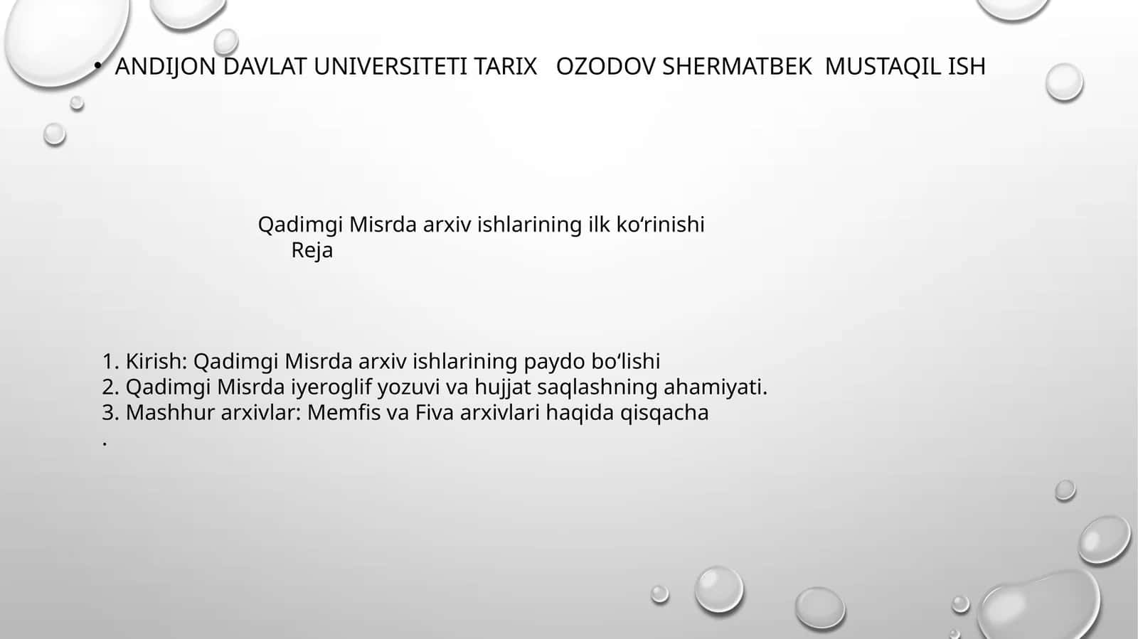 Qadimgi Misrda arxiv ishlarining ilk ko‘rinishi 1