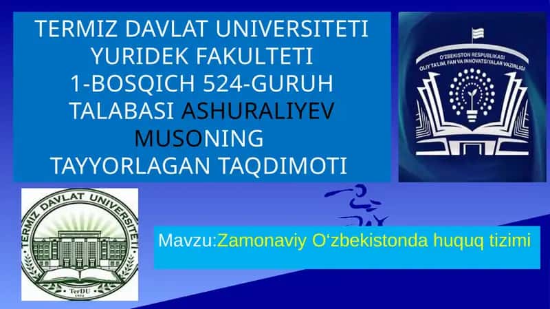 Zamonaviy O‘zbekistonda huquq tizimi 1