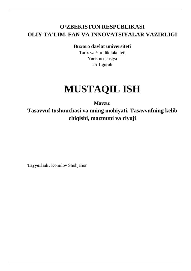 Sufizm: Ta'rif, Mohiyat va Kelib Chiqishi 1