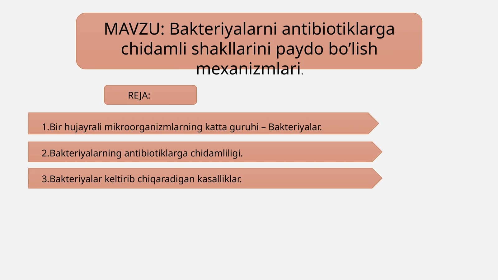 Bakteriyalarni antibiotiklarga chidamli shakllarini paydo bo’lish mexanizmlari 1