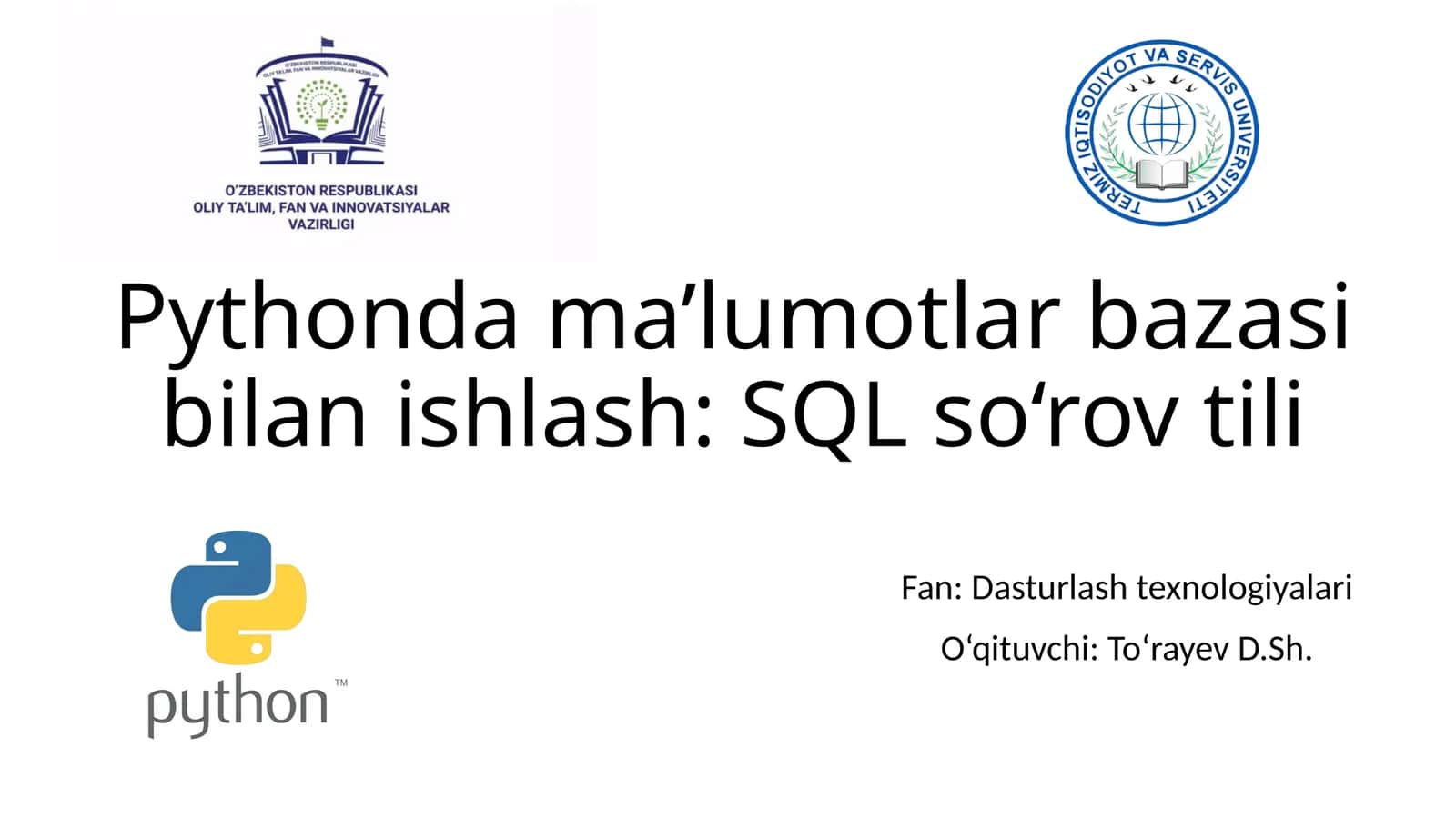 SQL so‘rov tili 1