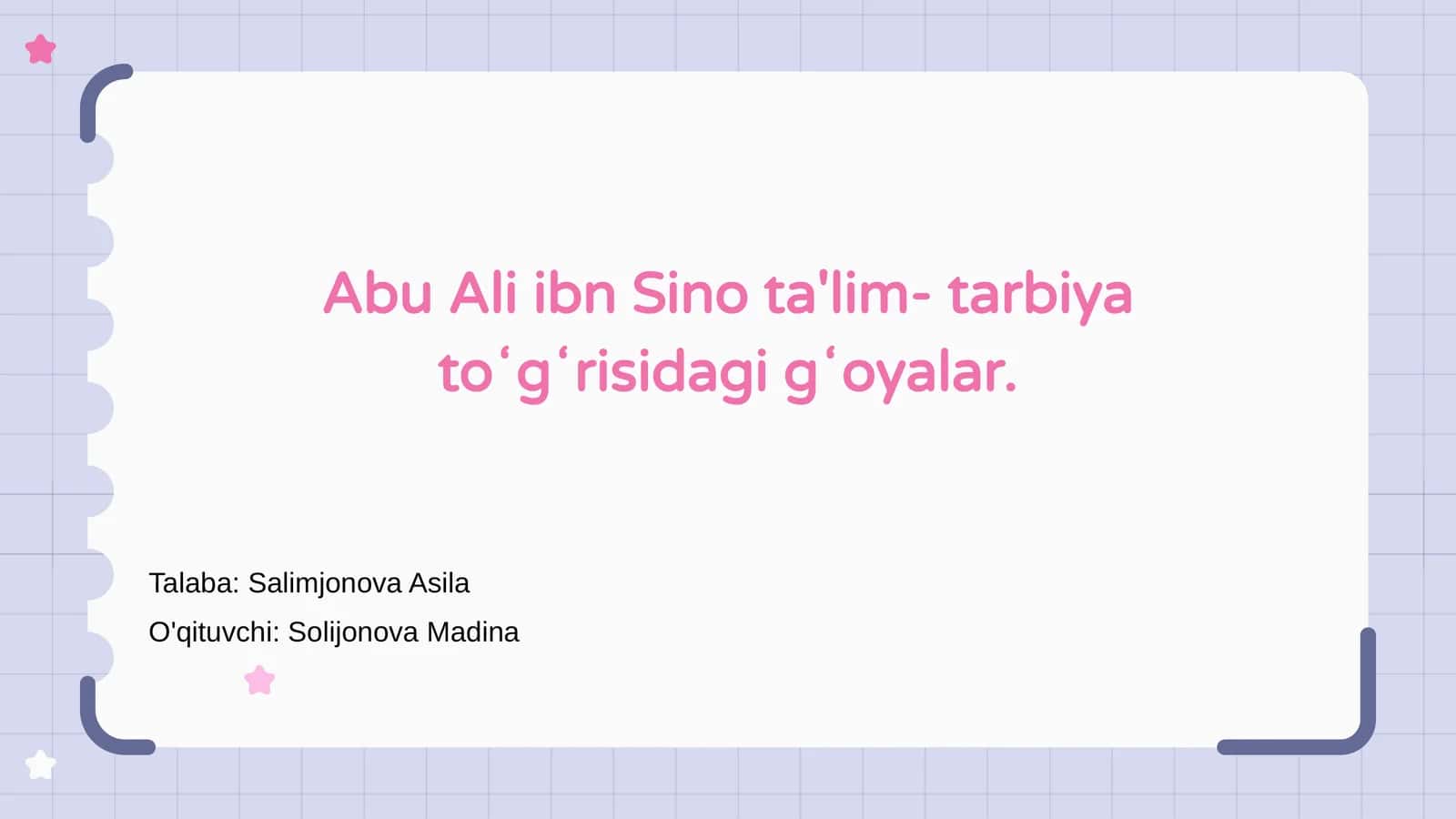 Abu Ali ibn Sino ta'lim- tarbiya toʻgʻrisidagi gʻoyalar 1
