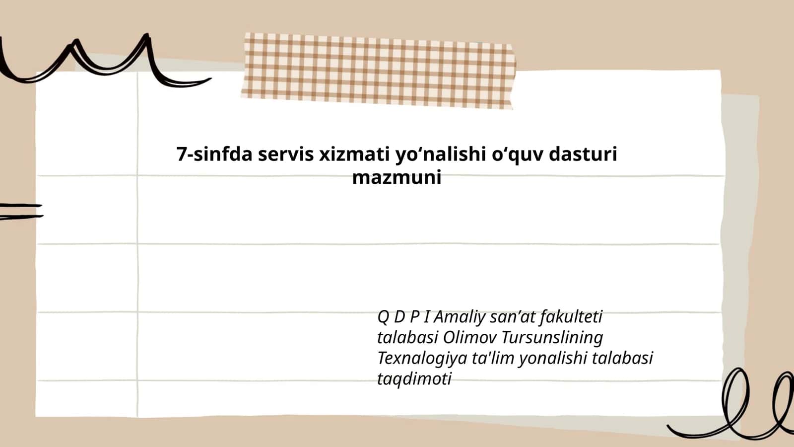 7-sinfda servis xizmati yoʻnalishi oʻquv dasturi mazmuni 1
