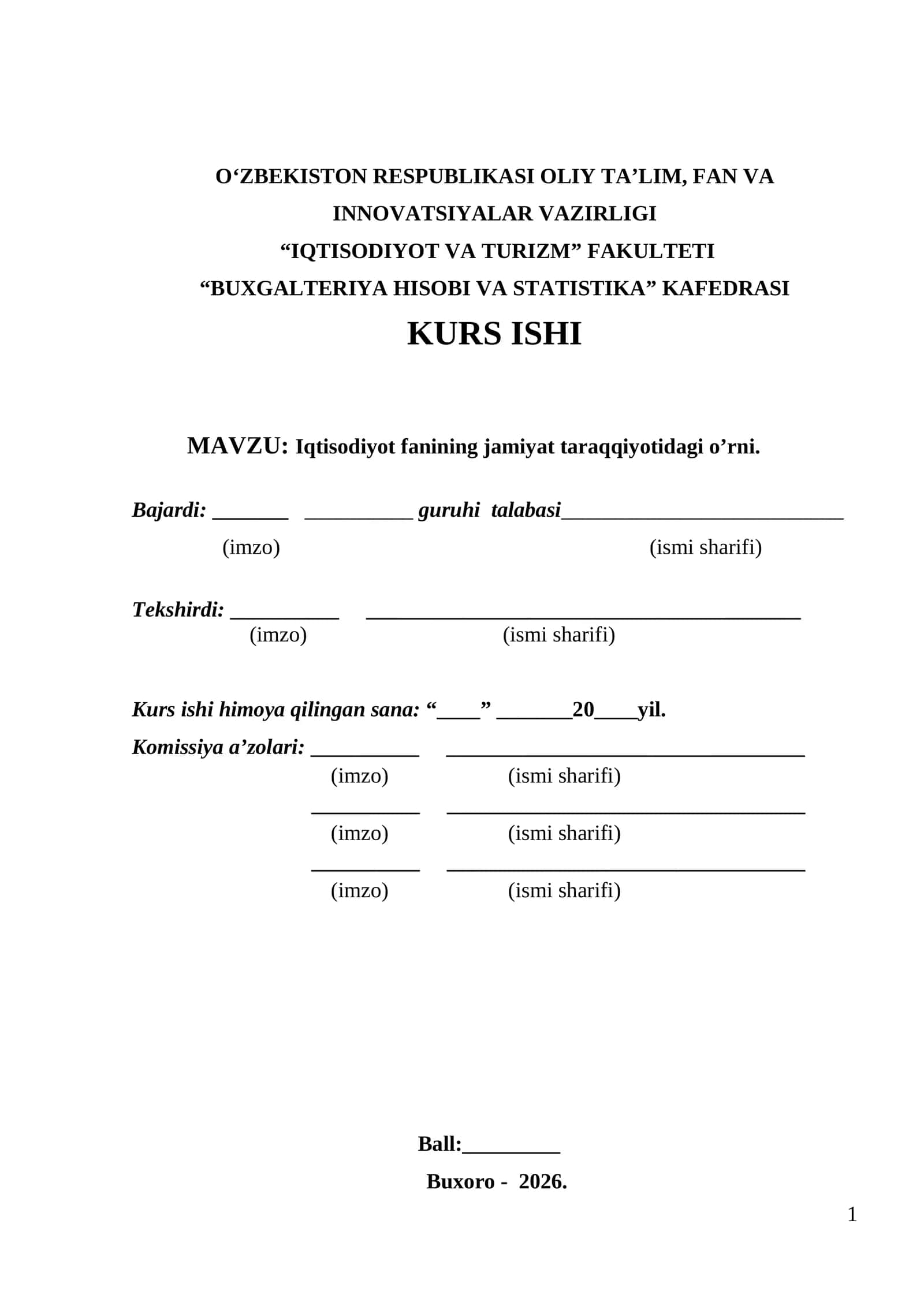 Iqtisodiyot fanining jamiyat taraqqiyotidagi o’rni 1