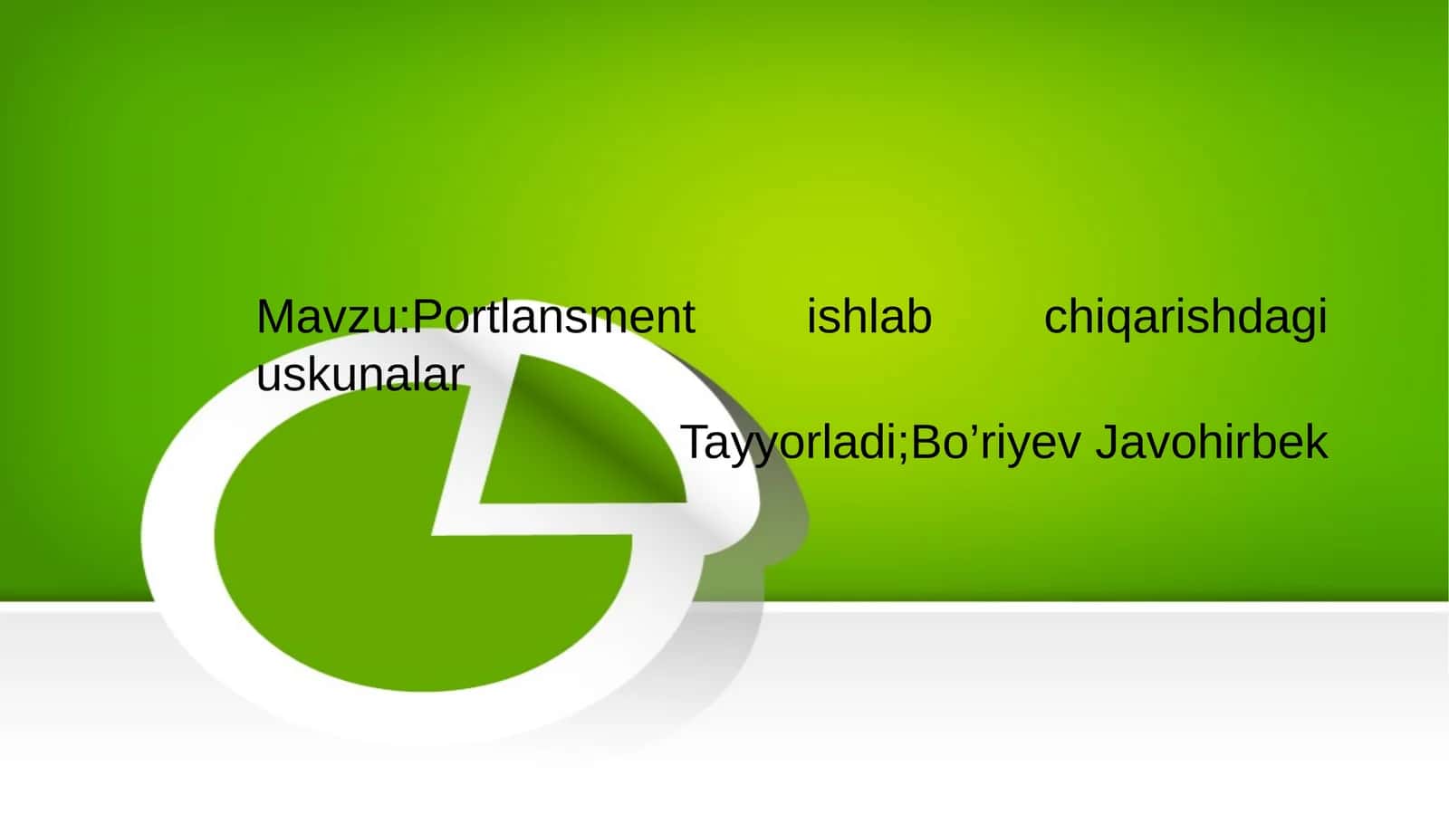 Portlansment ishlab chiqarishdagi uskunalar 1