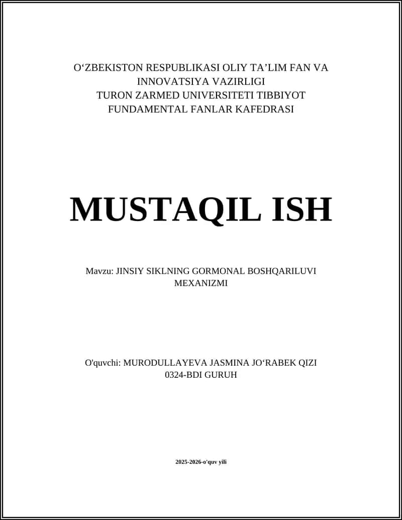 JINSIY SIKLNING GORMONAL BOSHQARILUVI MEXANIZMI 1