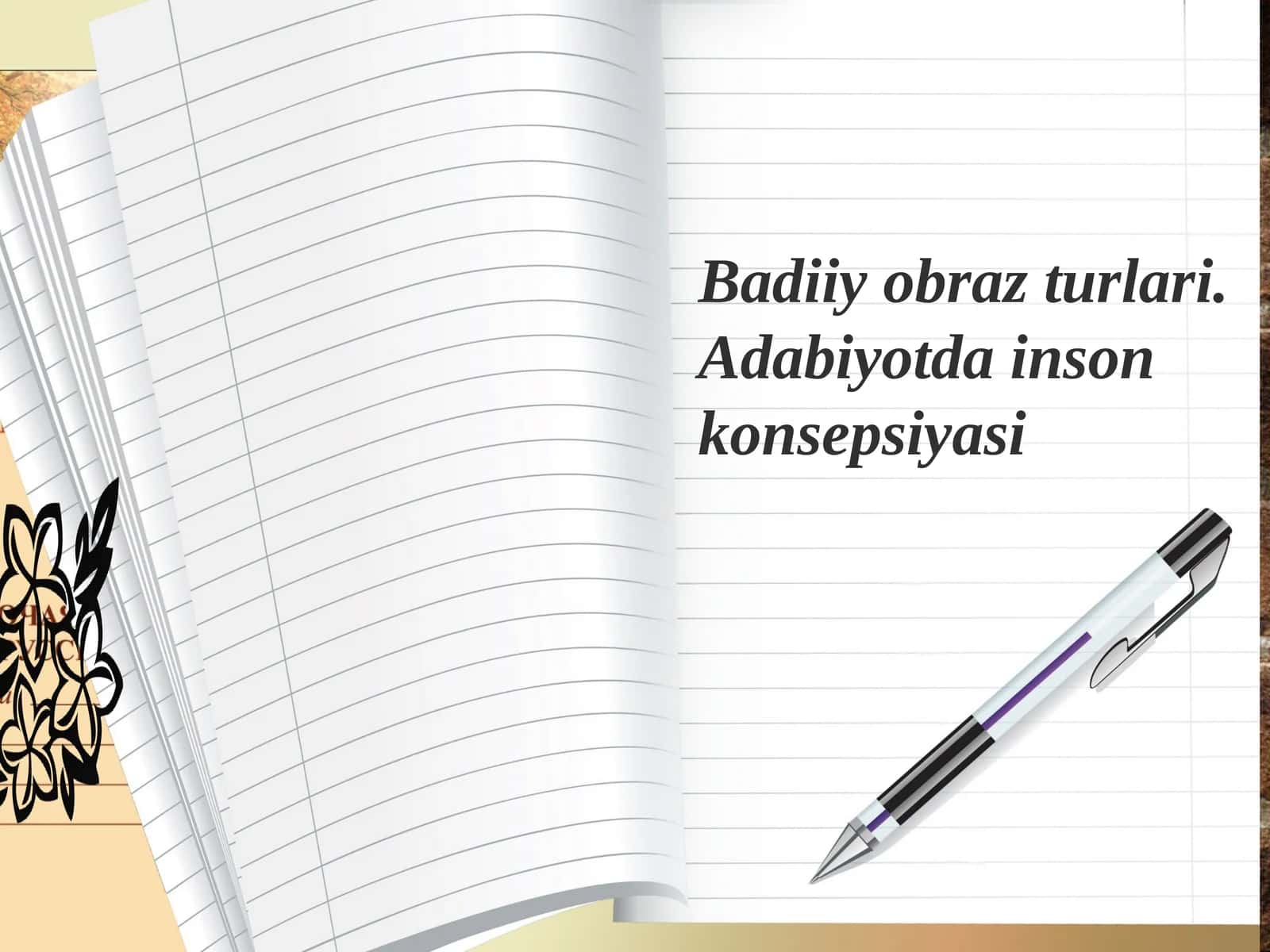 Badiiy obraz turlari. Adabiyotda inson konsepsiyasi 1
