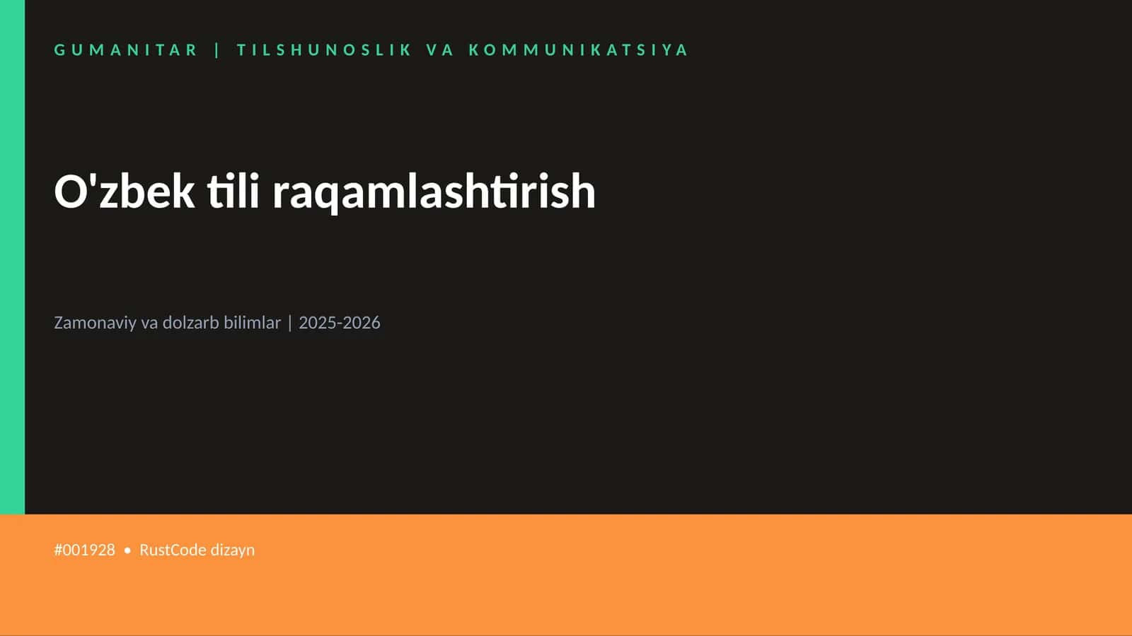 O'zbek tili raqamlashtirish 1