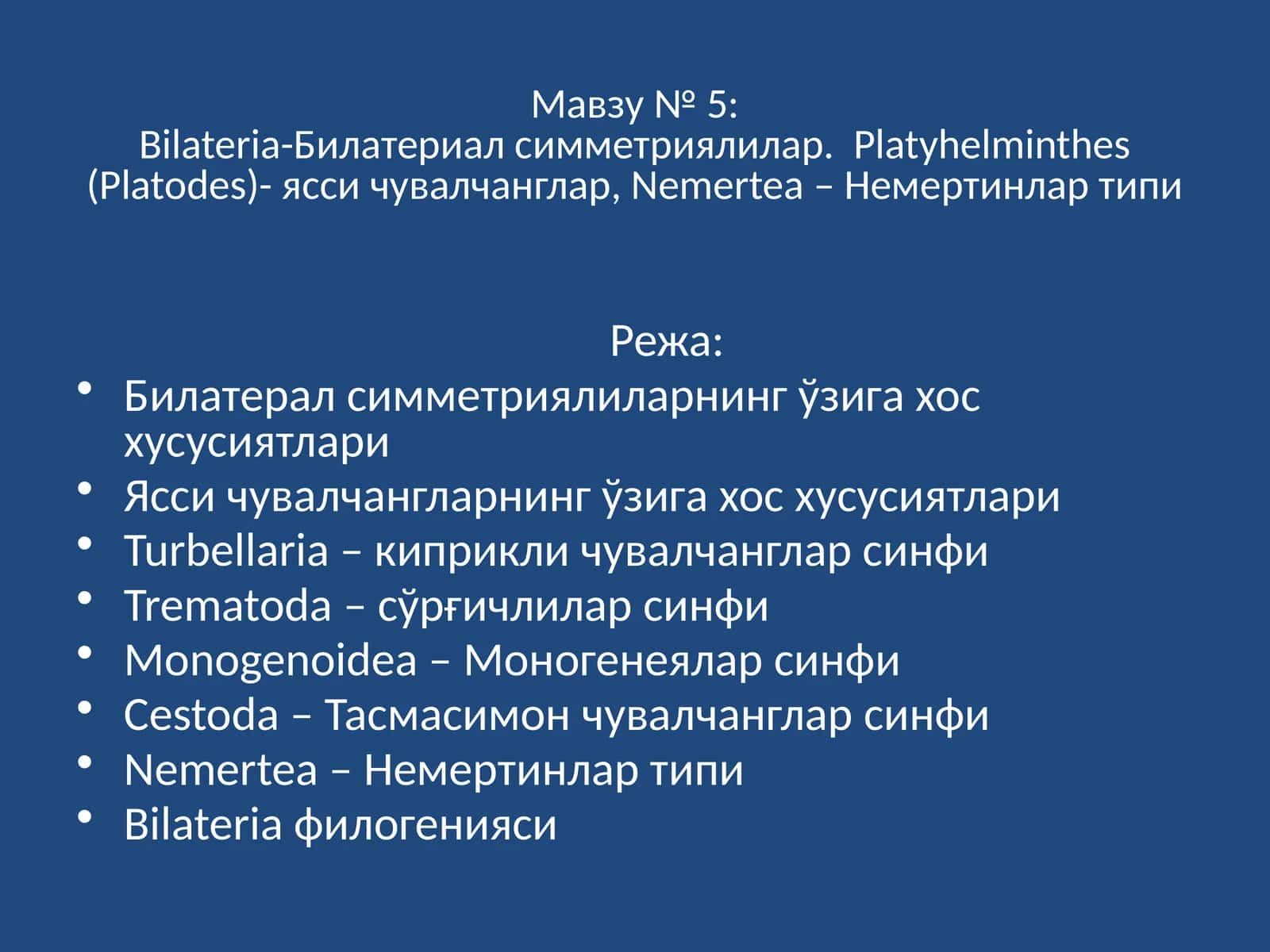 Bilateria-Билатериал симметриялилар 1