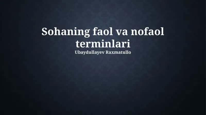 Faol va Passiv Atamalarning Qo‘llanilishi 1