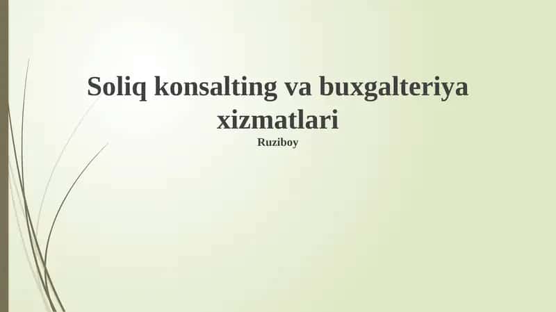 Soliq konsalting va buxgalteriya xizmatlari 1