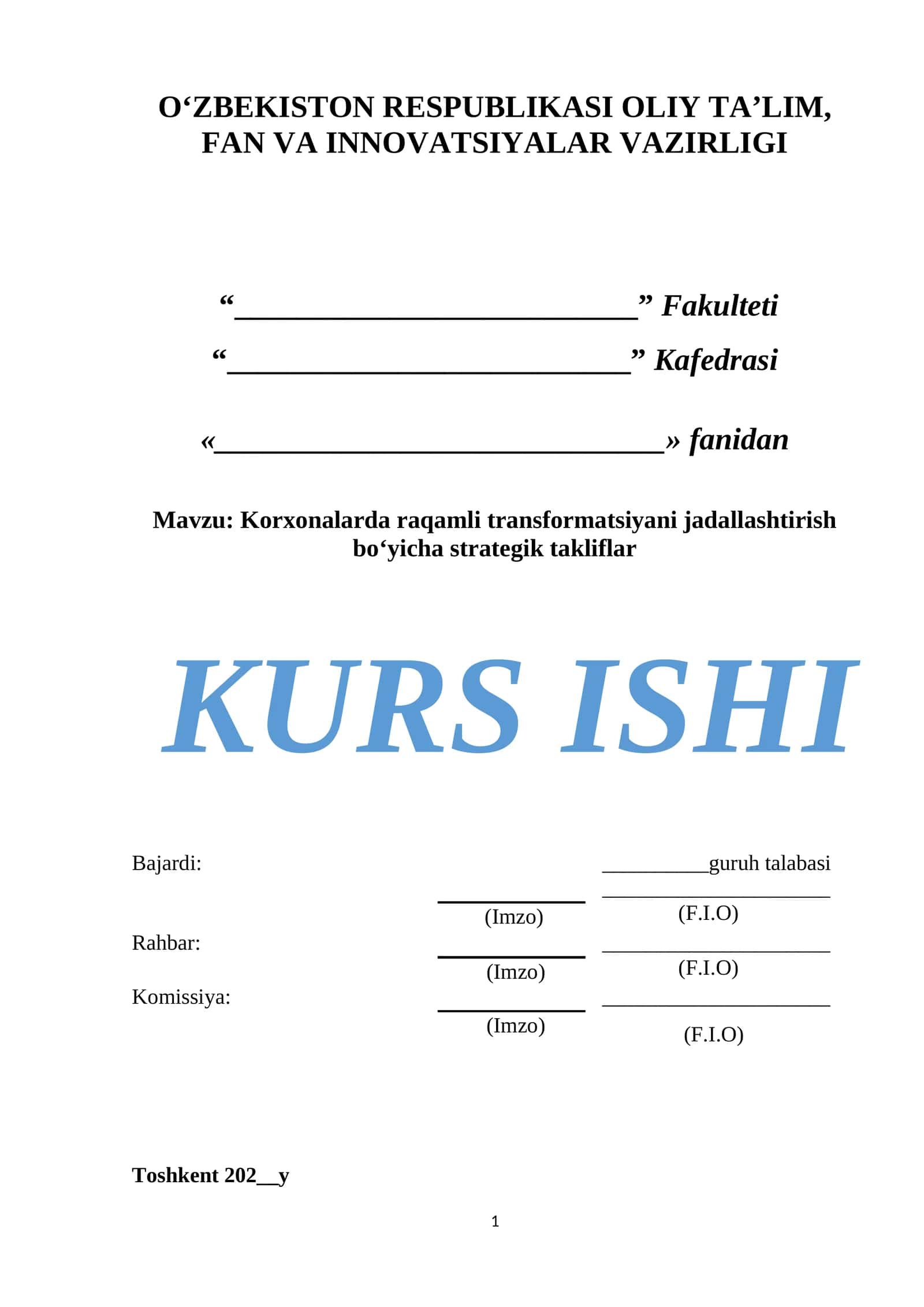 Korxonalarda raqamli transformatsiyani jadallashtirish bo‘yicha strategik takliflar 1