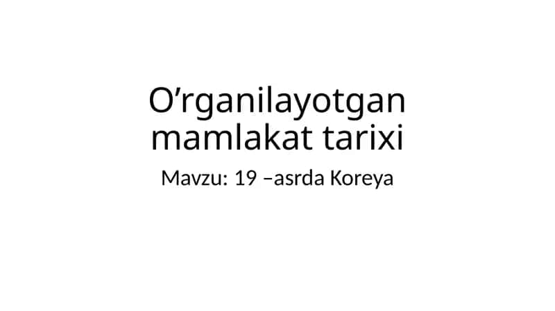 O’rganilayotgan mamlakat tarixi 1
