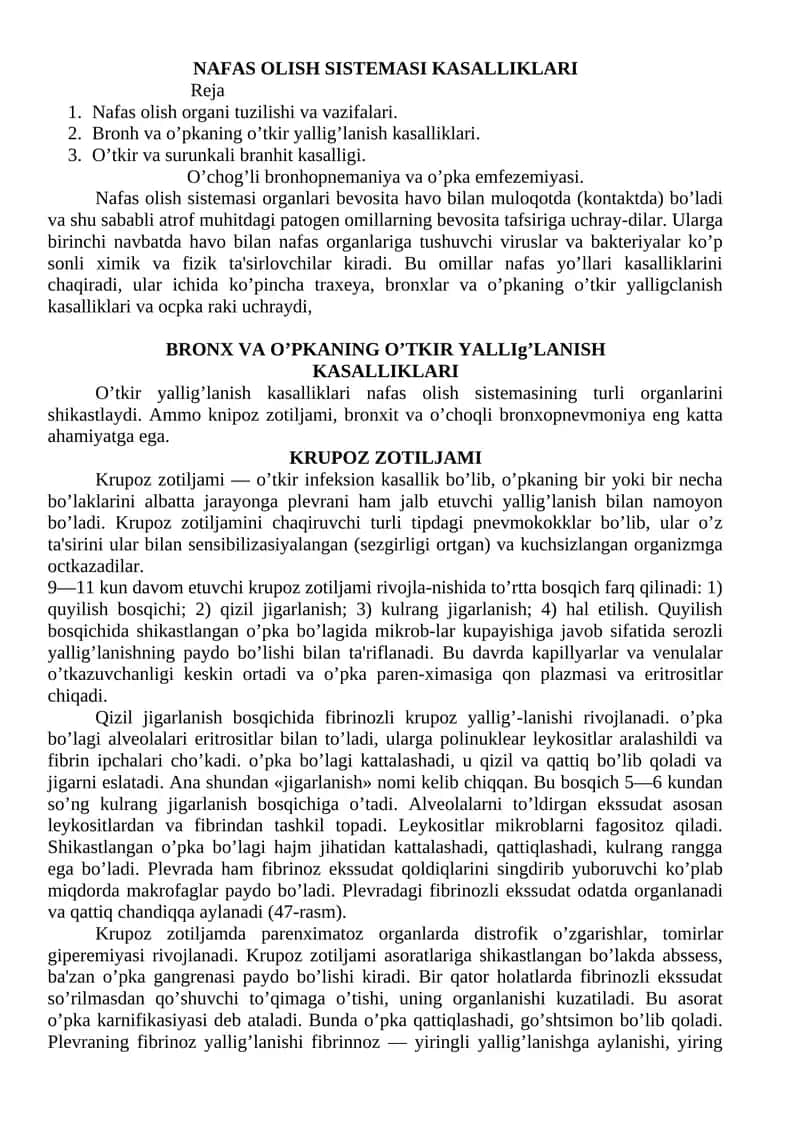 NAFAS OLISH SISTEMASI KASALLIKLARI 1