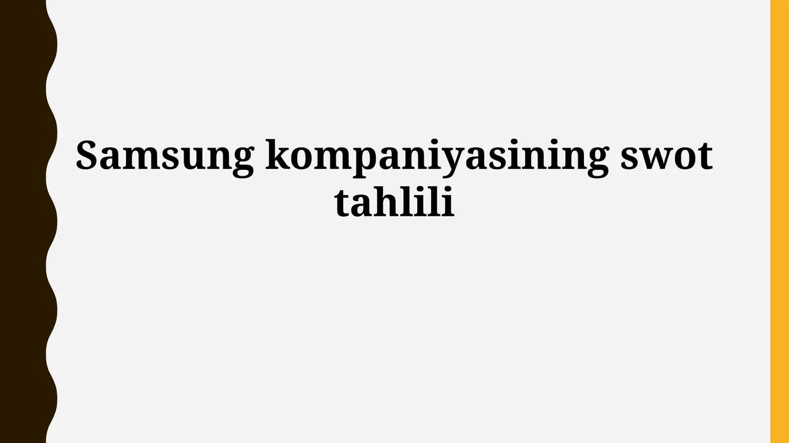 SWOT tahlili 1
