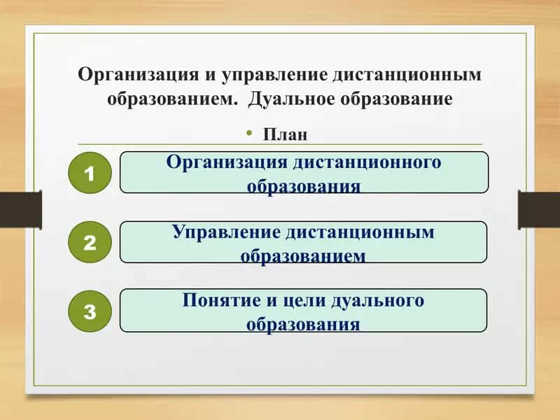 Организация и управление дистанционным образованием.  Дуальное образование 1