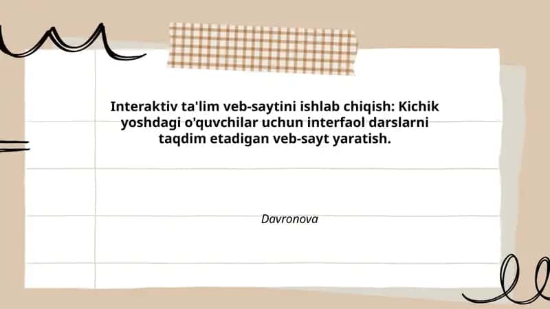 Interaktiv ta'lim veb-saytini ishlab chiqish 1