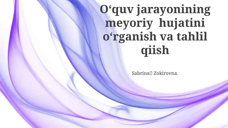 Asosiy Bandlar va Talqinlar 1