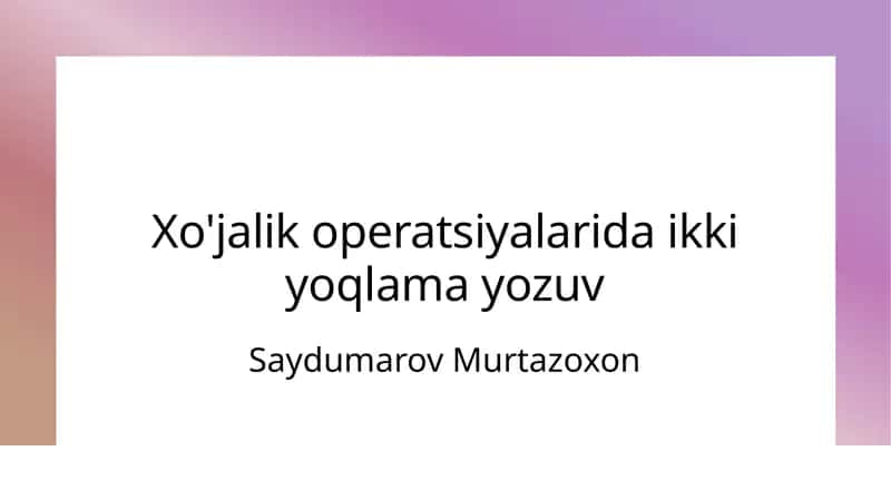 Ikki yoqlama yozuv 1