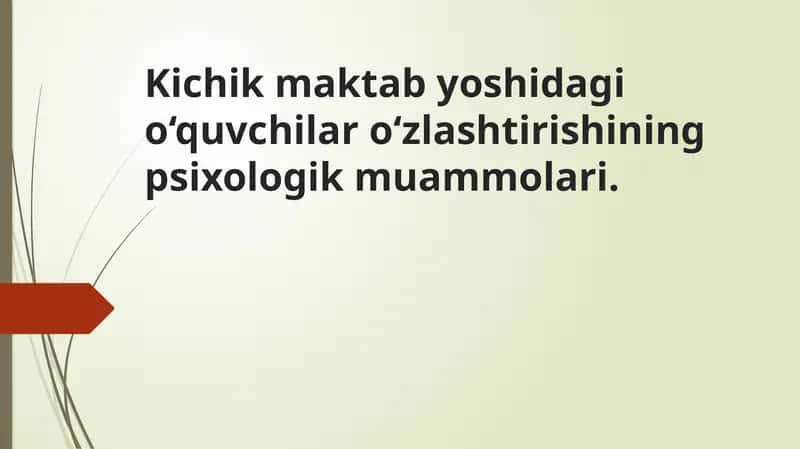 Kichik maktab yoshidagi o‘quvchilarni o‘zlashtirishining psixologik muammolari 1