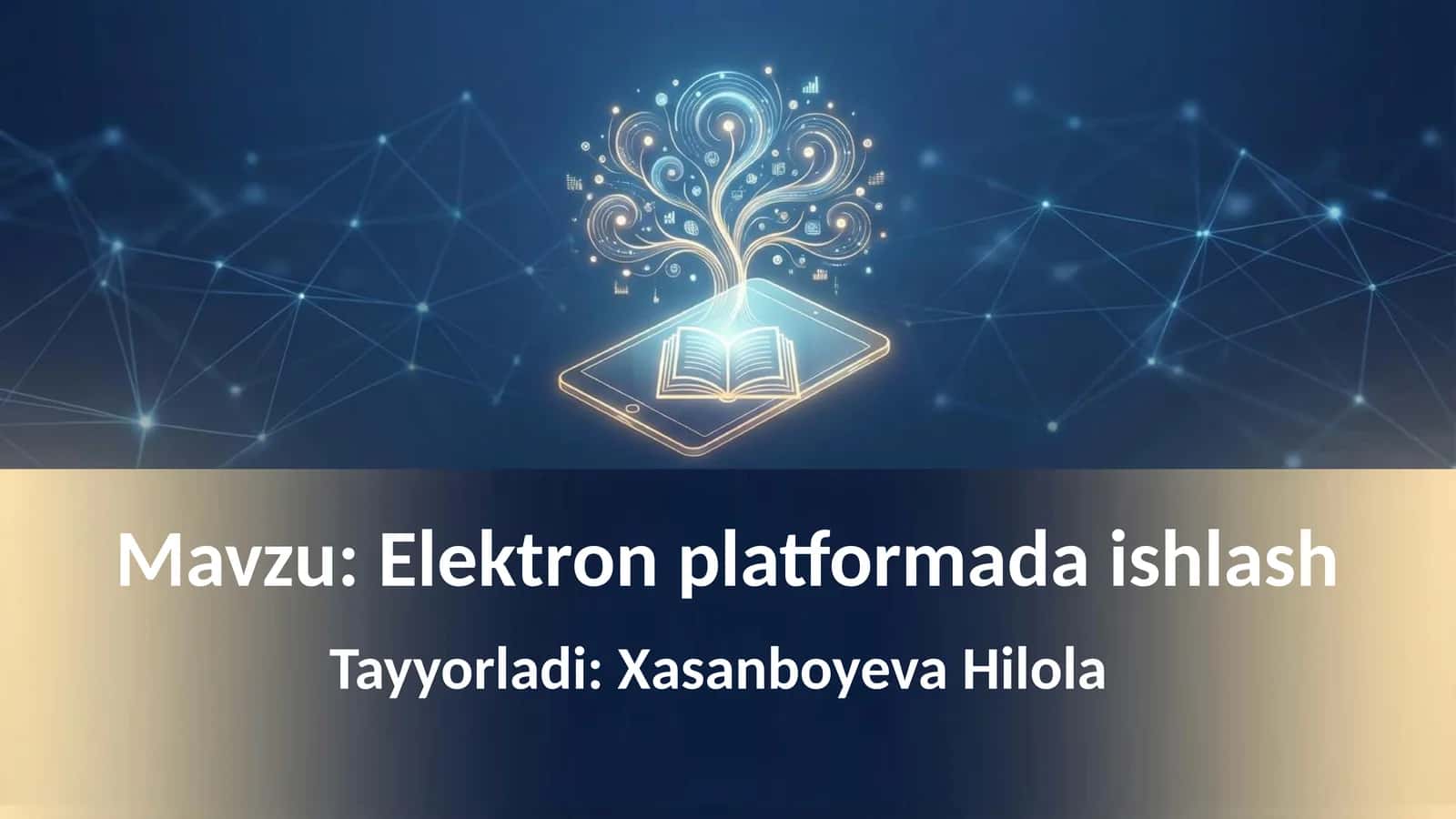 Elektron platformada ishlash 1