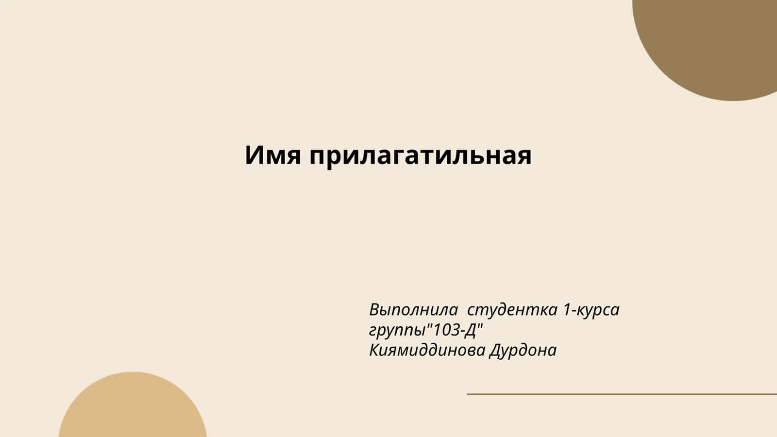 Имя прилагательная 1