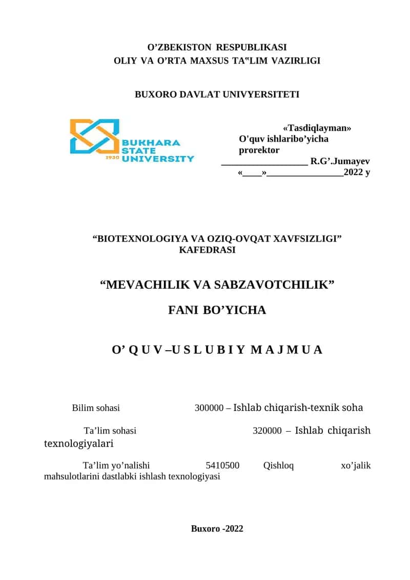 MEVACHILIK VA SABZAVOTCHILIK 1