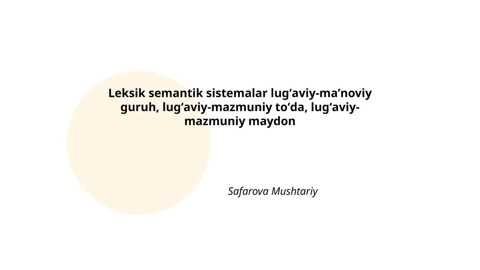 Leksik semantik sistemalar 1