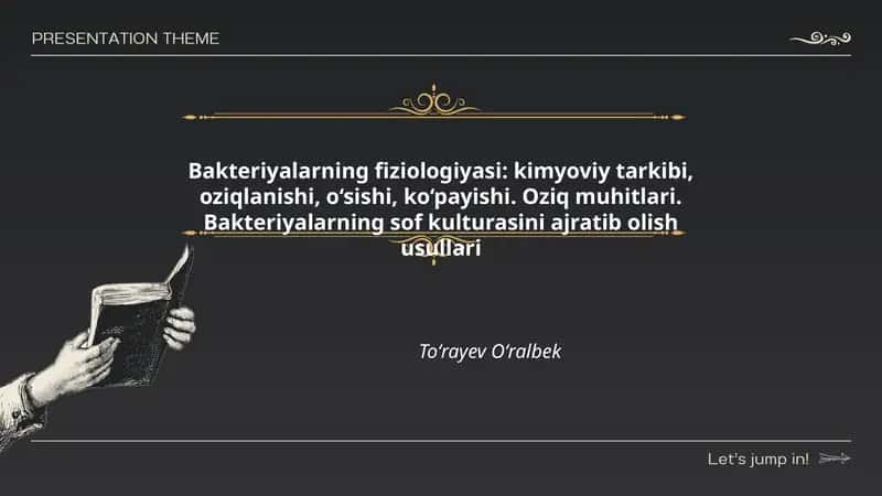 Bakteriyalarning fiziologiyasi 1