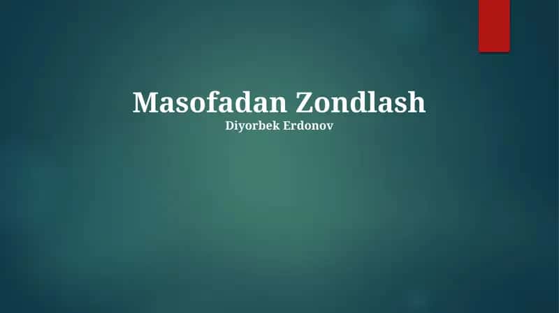Masofadan Zondlash 1