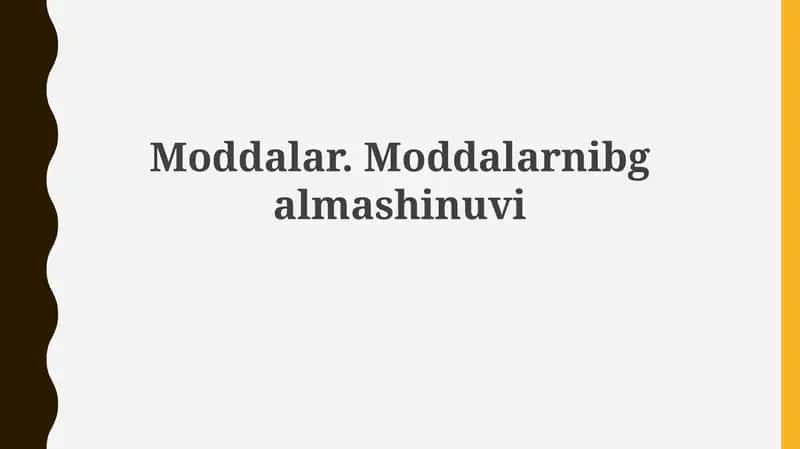 Moddalar almashinuvi va uning asoslari 1