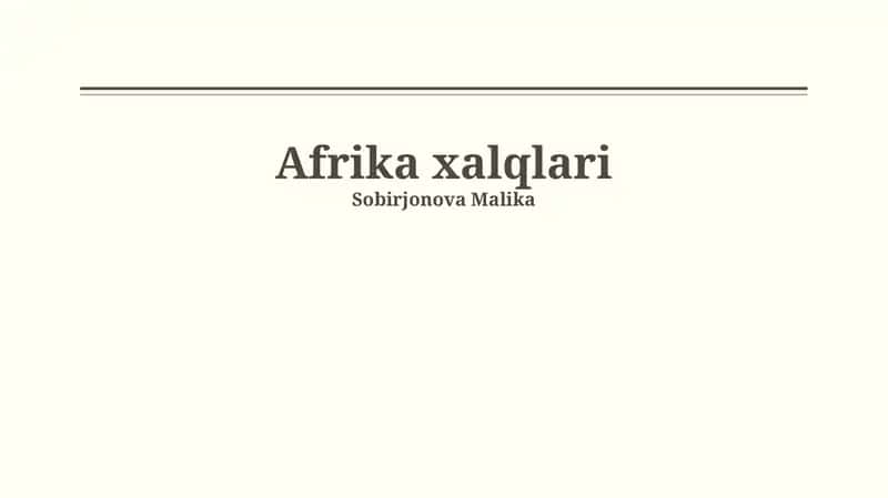 Afrika xalqlari 1
