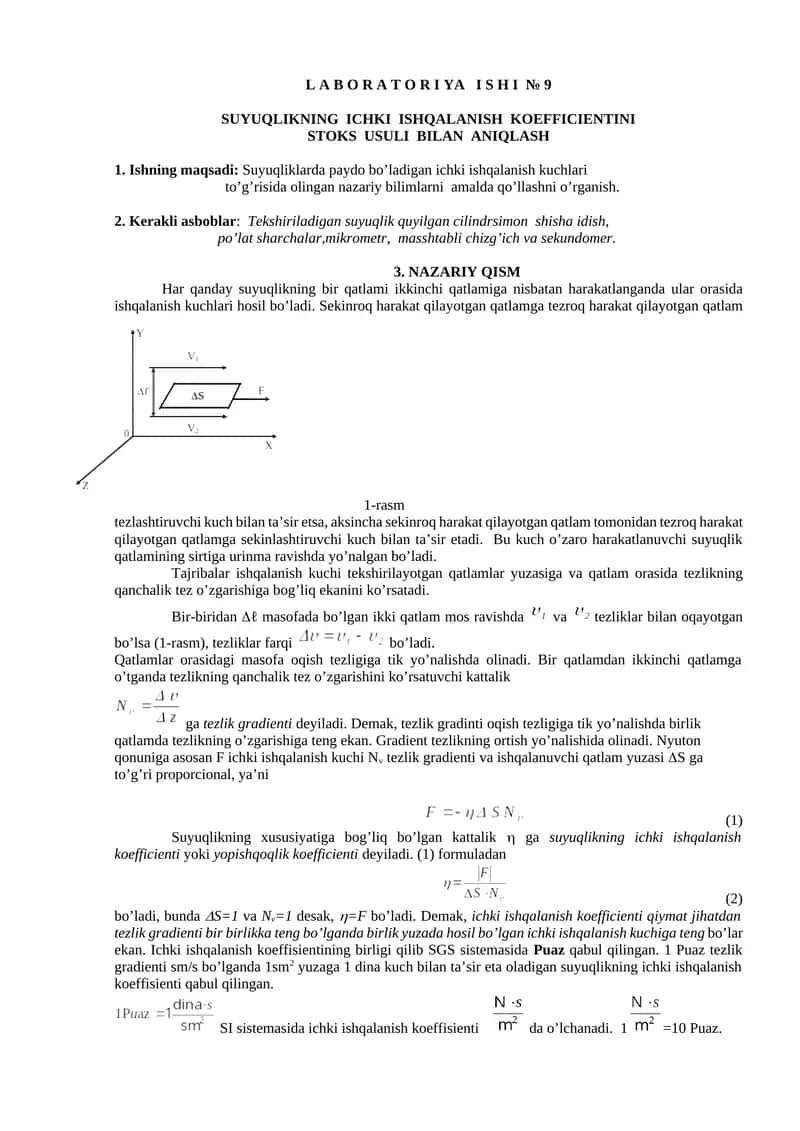 Suyuqliklarning Ichki Ishqalanish Koeffitsientini Aniqlash 1