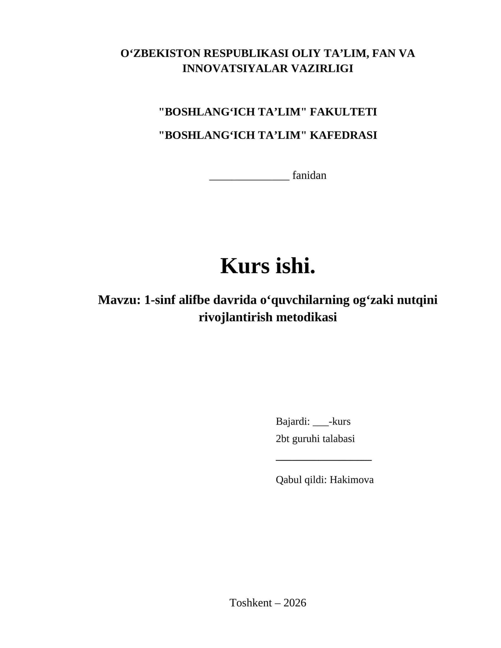 1-sinf alifbe davrida oʻquvchilarning ogʻzaki nutqini rivojlantirish metodikasi 1