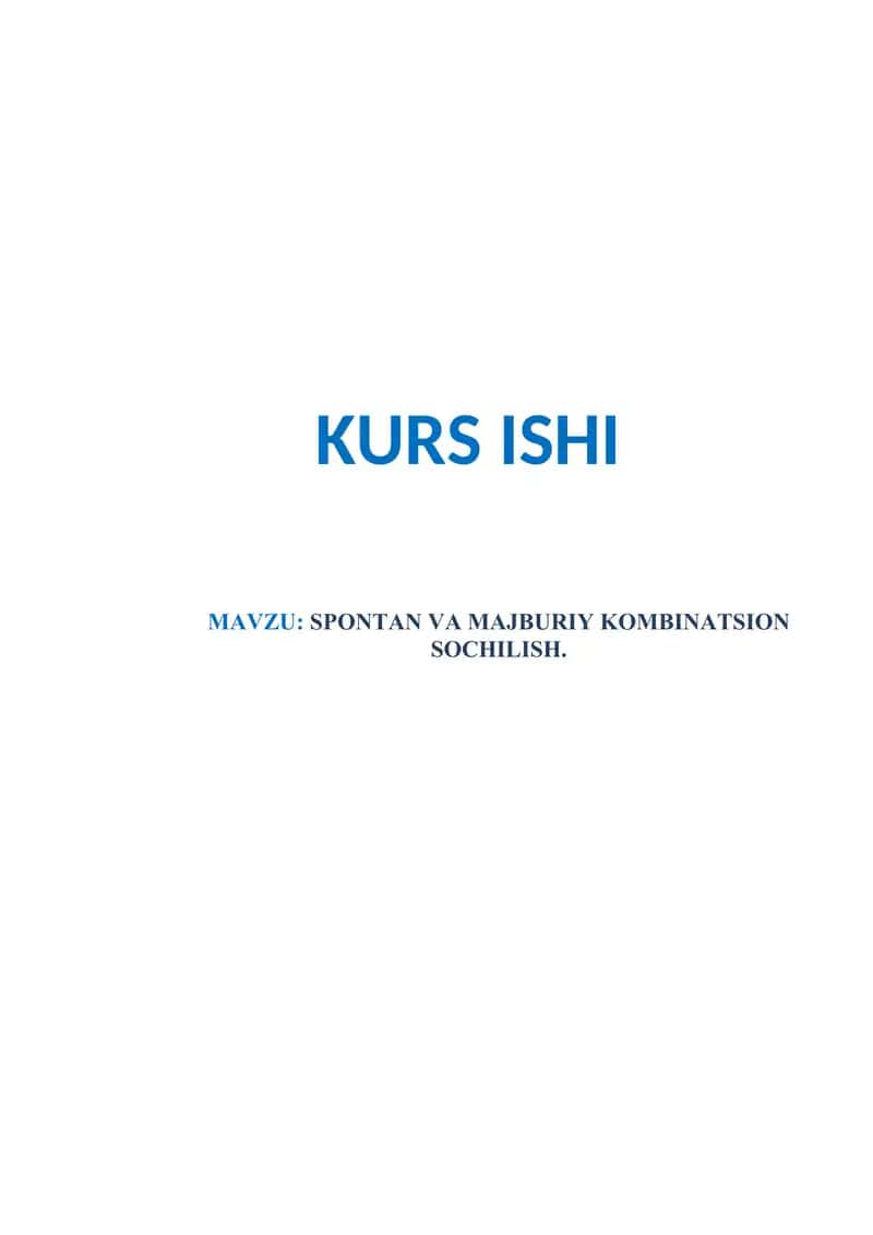 SPONTAN VA MAJBURIY KOMBINATSION SOCHILISH. 1