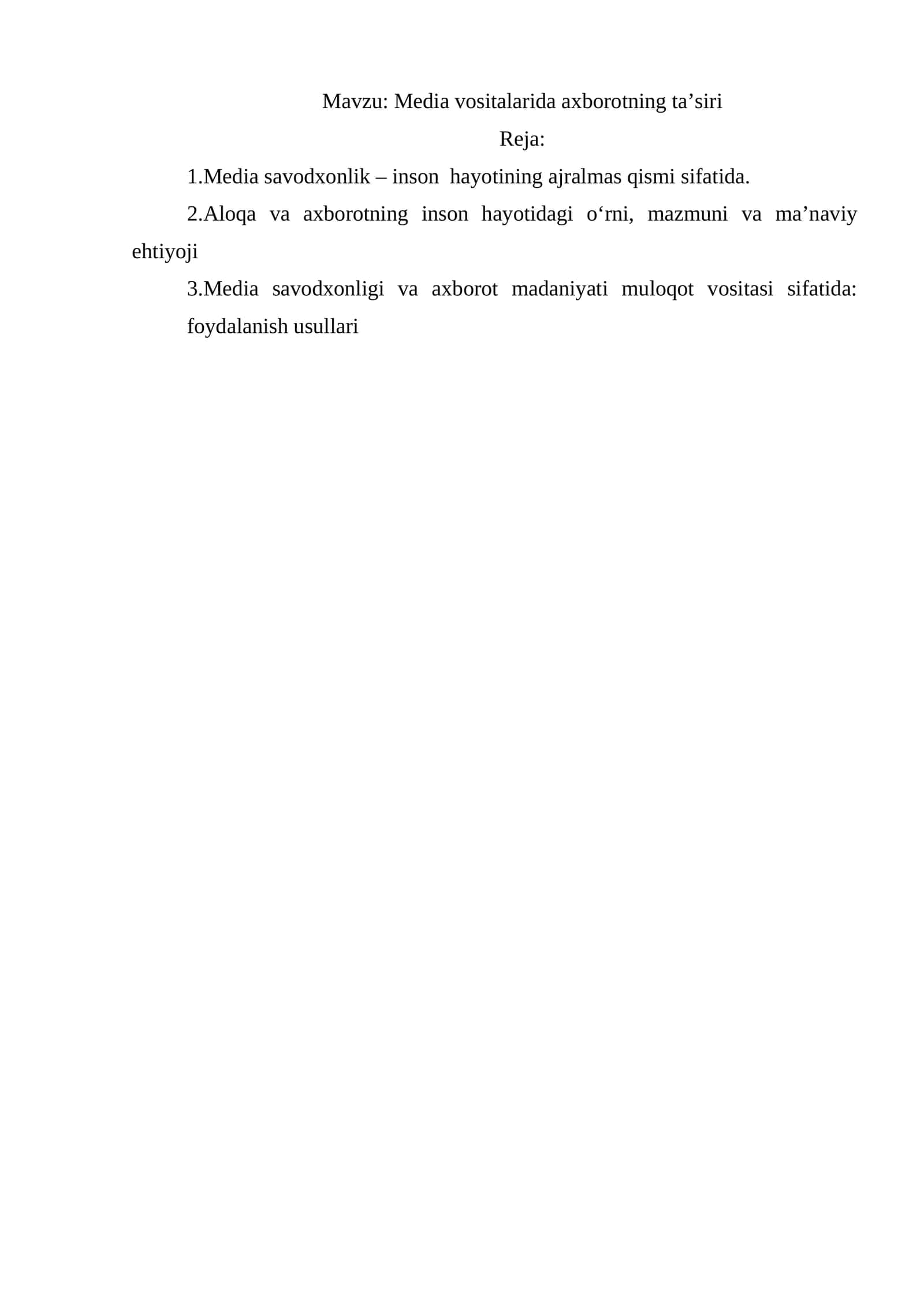 Media vositalarida axborotning ta’siri 1