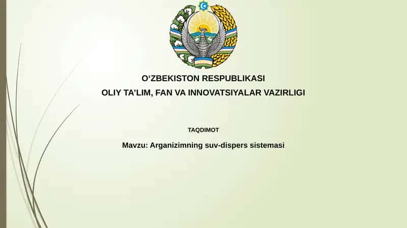 Arganizimning suv-disperssistemasi 1