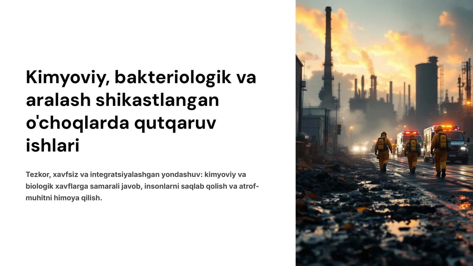 Kimyoviy, bakteriologik va aralash shikastlangan o'choqlarda qutqaruv ishlari 1