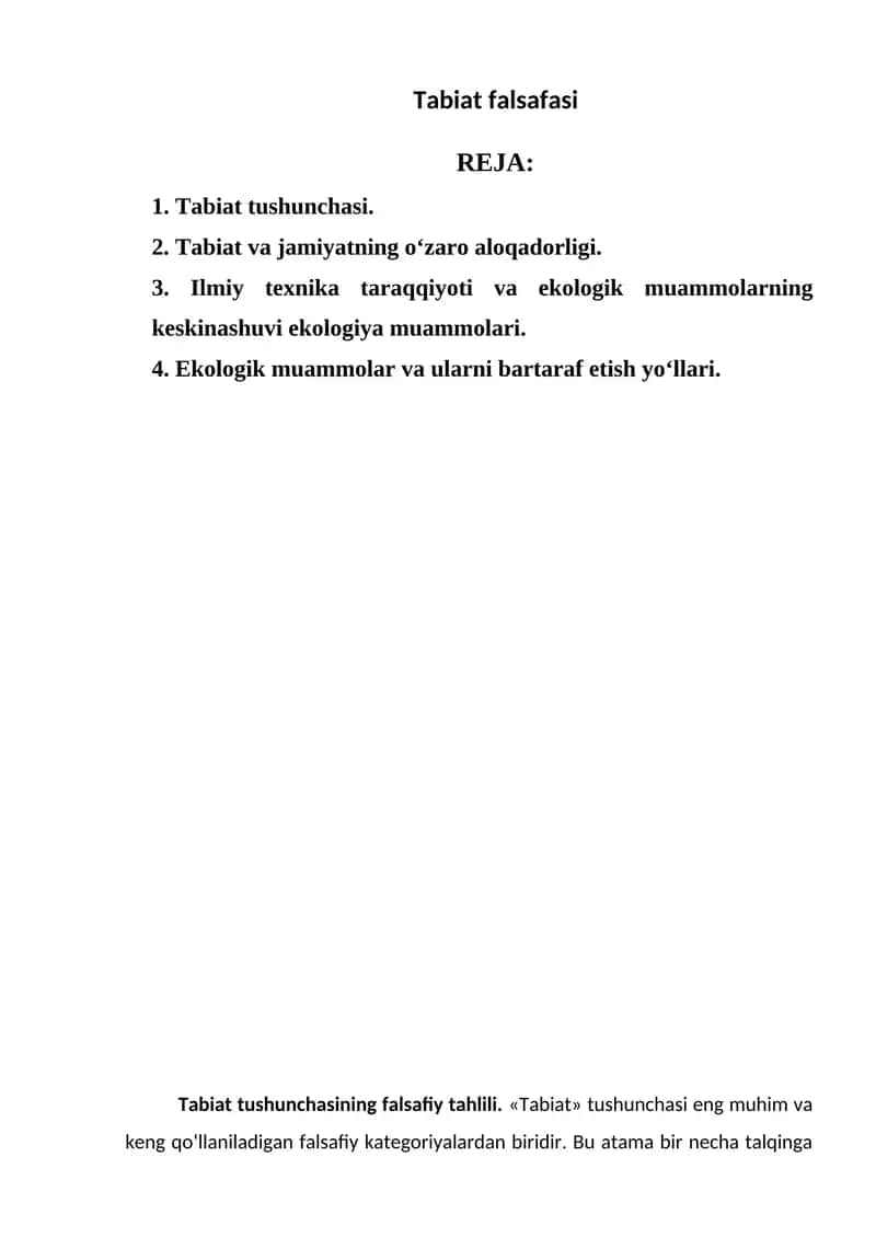 Tabiat falsafasi 1