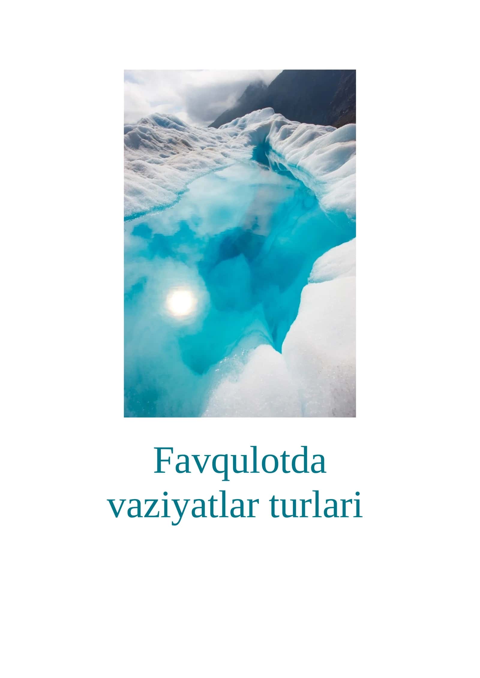 Favqulodda vaziyatlar turlari 1