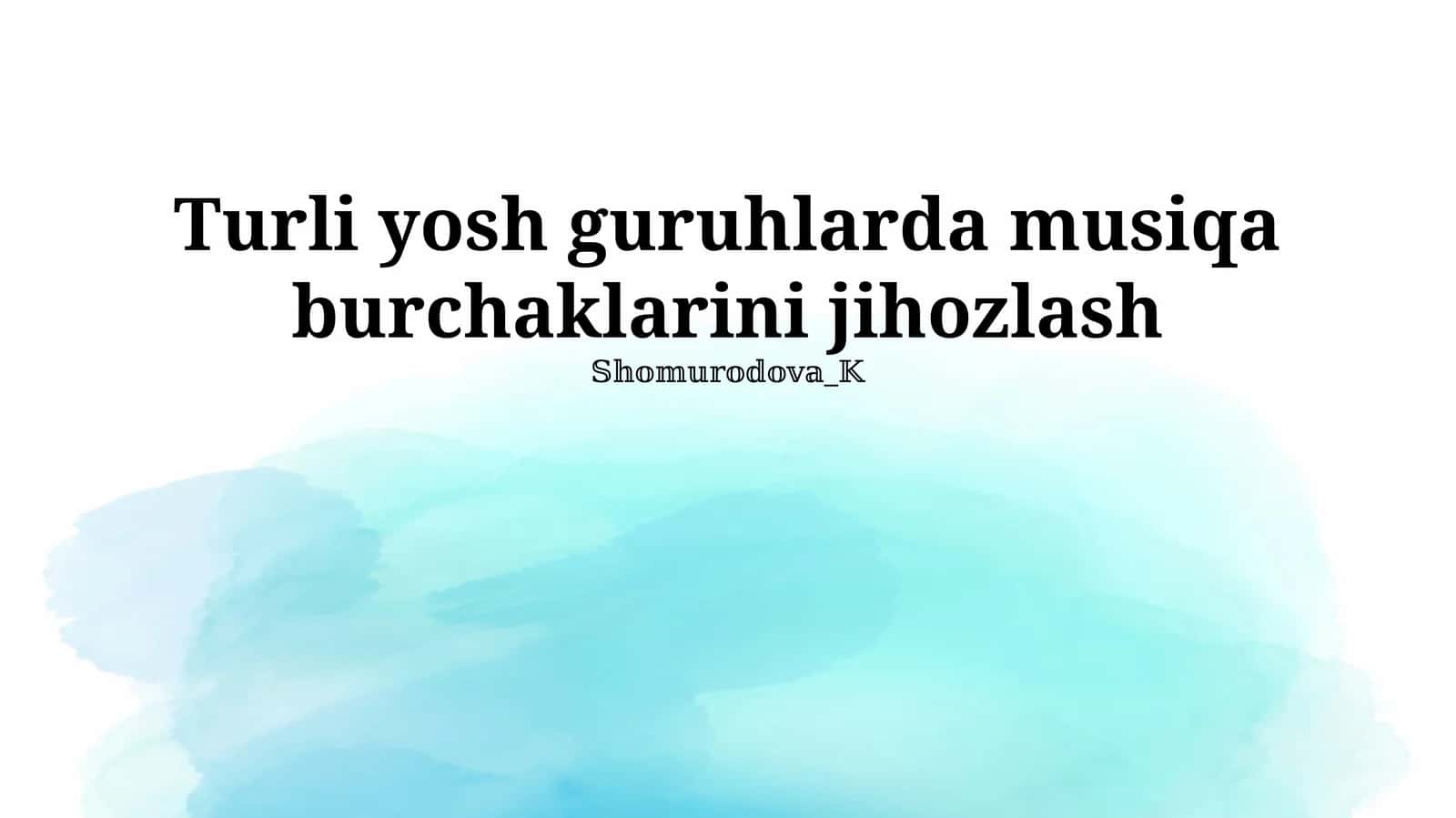 Turli yosh guruhlarda musiqa burchaklarini jihozlash 1