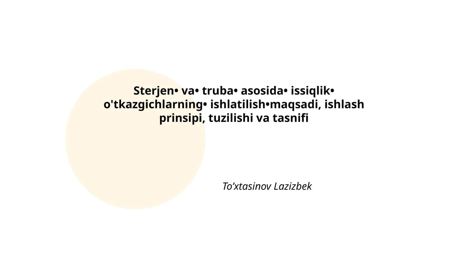 Sterjen va truba asosidagi issiqlik o'tkazgichlar: Ta'rifi 1