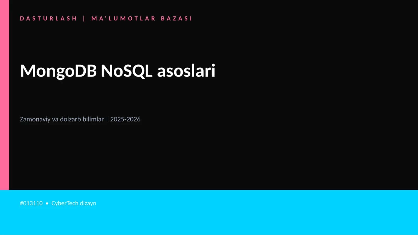 MongoDB NoSQL asoslari 1