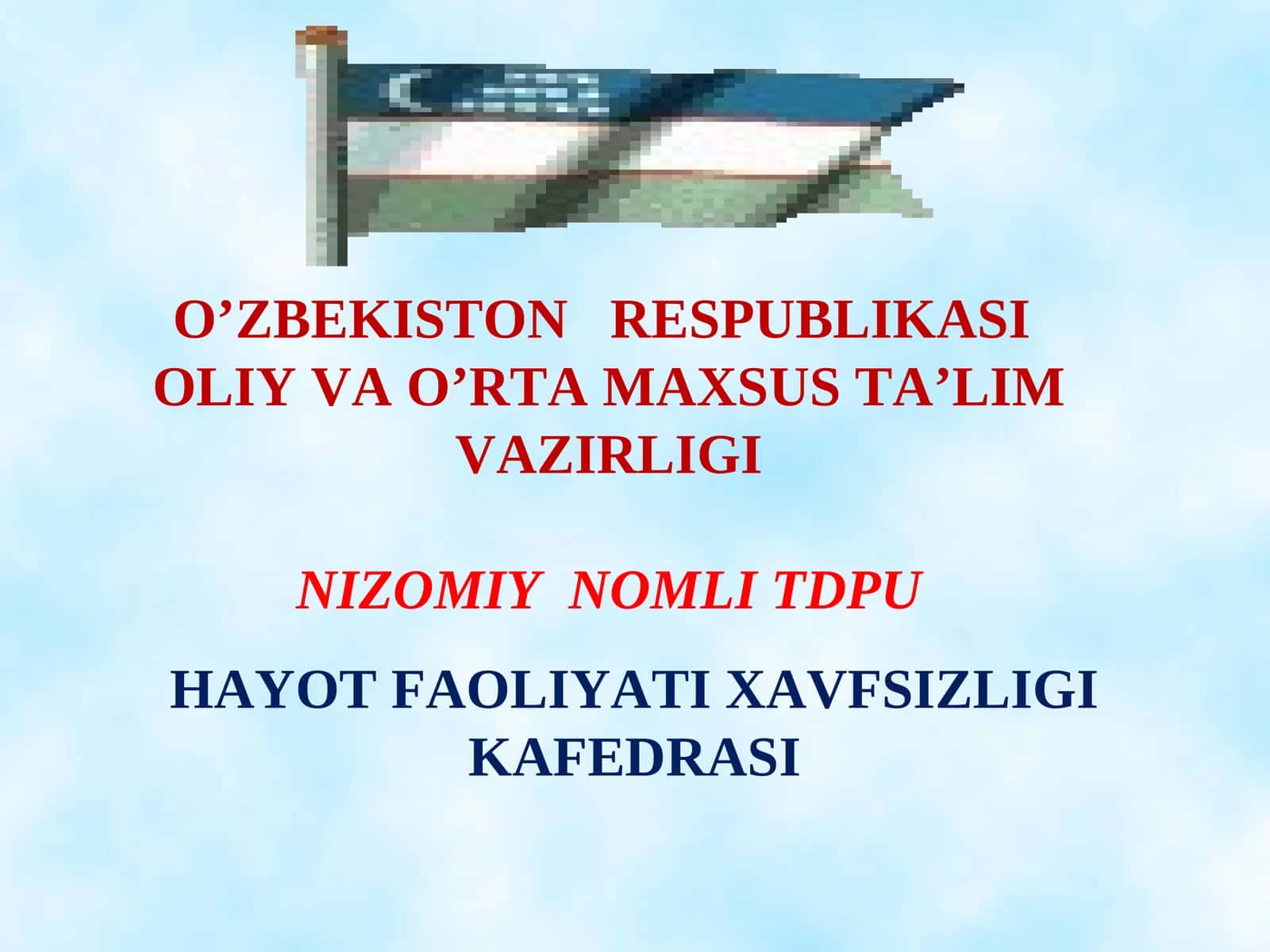 Texnogen tusdagi favqulodda vaziyatlar va ularning muhofazasi 1