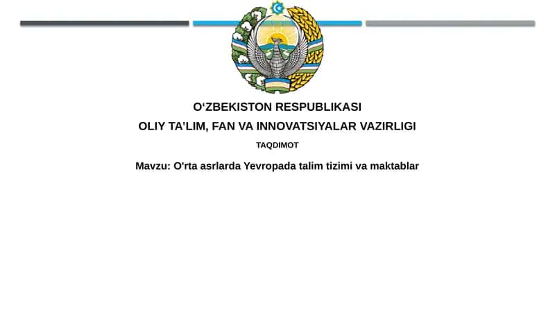 O'rtaasrlarda Yevropa ta'limining rivojlanishi 1