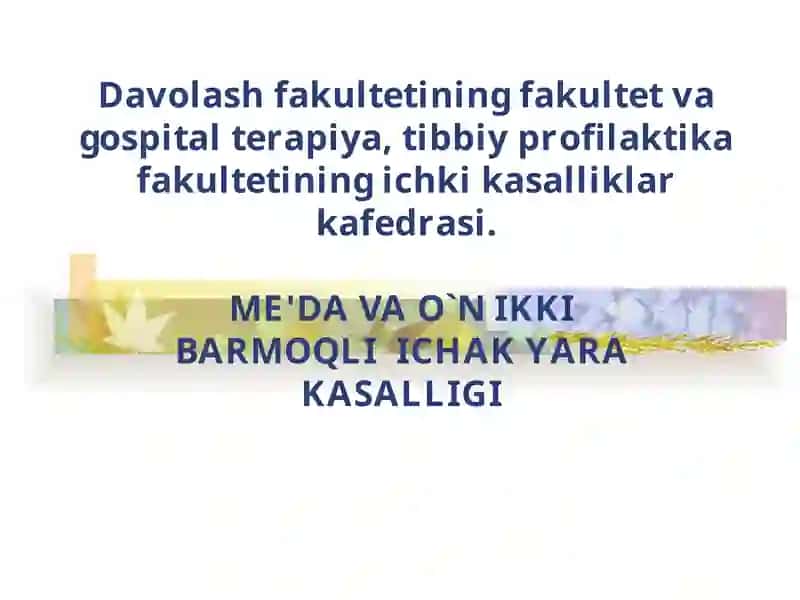 ME'DA VAO`N IKKIBARMOQLIICHAK YARAKASALLIGI